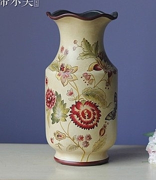 【協貿國際】皇室蝶緣荷口裝飾花瓶擺件