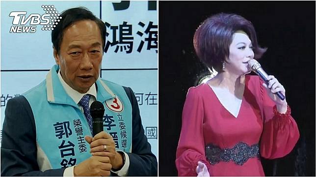 鴻海創辦人郭台銘（左）、歌手蔡琴（右）。圖／TVBS資料照