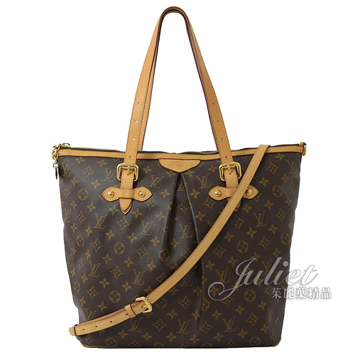茱麗葉精品【8.5成新】Louis Vuitton LV M40146 PALERMO GM 經典花紋兩用購物包.大款