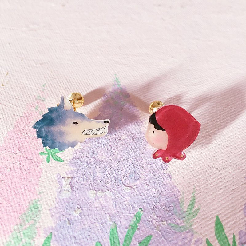 狼崽與小紅帽 耳環一對