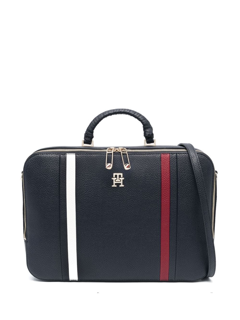 Tommy Hilfiger logo-plaque leather laptop bag