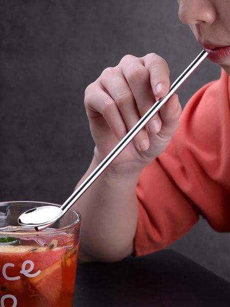 304不銹鋼吸管環保飲管珍珠奶茶水果花茶攪拌吸管勺 萬客居