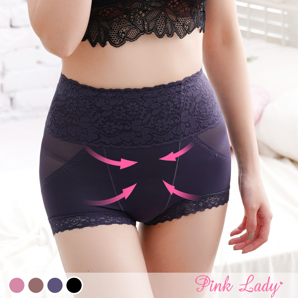 pinklady精選機能高腰輕塑褲高腰收腹設計，完整包覆腰肉及小腹托臀立體剪裁，打造迷人翹臀褲底100%蠶絲使用，親膚透氣