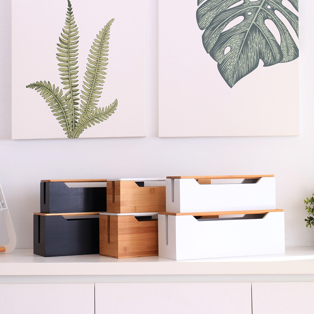 ligfe立格扉簡約竹木集線盒大+小組 電線收納盒