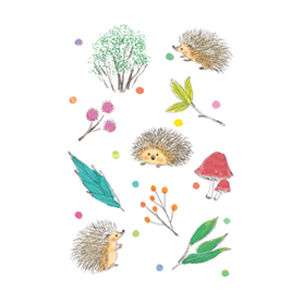 はりねずみと葉っぱ