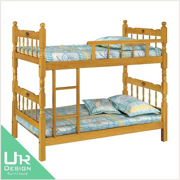 日式3尺白木單欄雙層床(19JX/361-1)