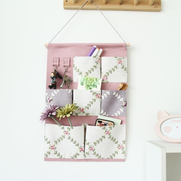 原創北歐掛袋可愛卡通美式雜物整理袋門後牆掛式收納袋布藝儲物袋