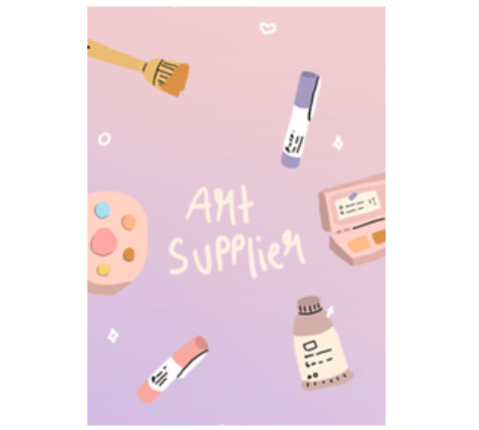 Art supplier with gradient pink & purple