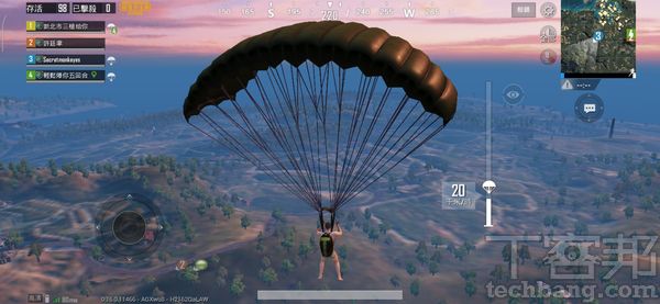 1.跳傘降落點盡量選擇靠近建築物，可以快速取得裝備資源，不過也要留意敵人蹲點。