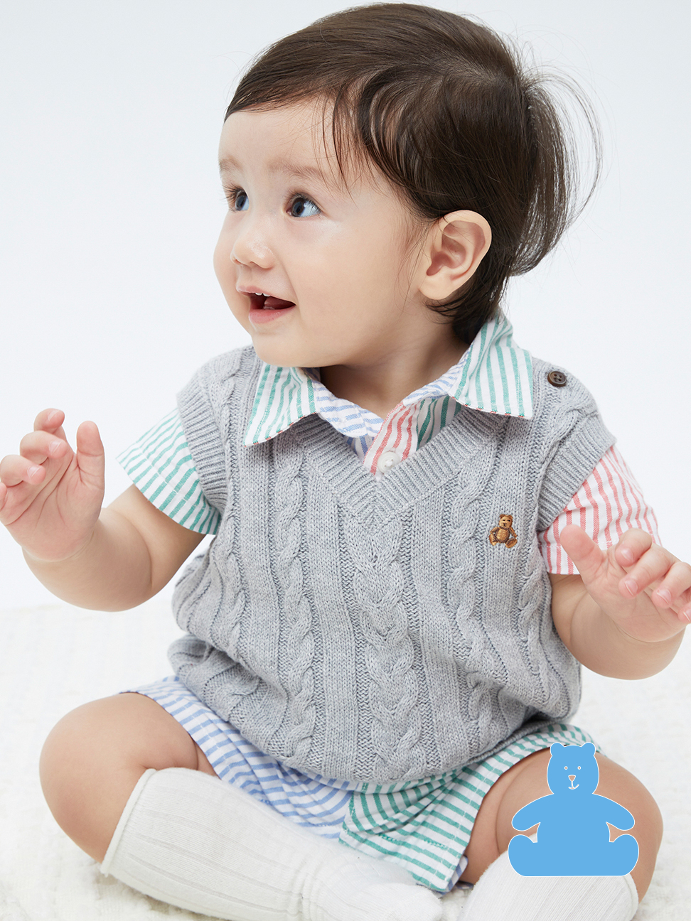 嬰兒 布萊納系列 麻花紋針織背心