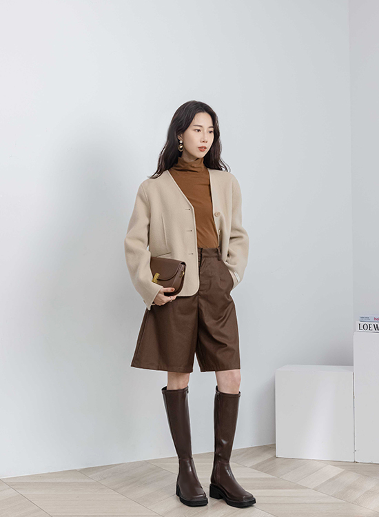 秋冬穿搭 美拉德風 D+AF  拷克車線厚底方頭長靴穿搭