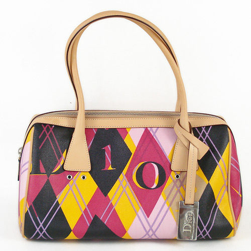 茱麗葉精品【全新現貨】Christian Dior 彩色字母菱格圖案肩背包