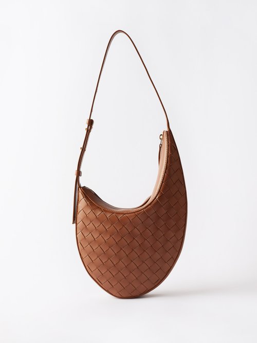 Bottega Veneta - Intrecciato Leather Shoulder Bag - Womens - Tan