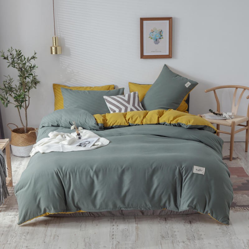 【現貨】日式無印風床包四件組 頂級舒柔棉 單人雙人加大特大 雙拼 床單床罩床套 被套 被單 枕頭套親膚 小軒家家居