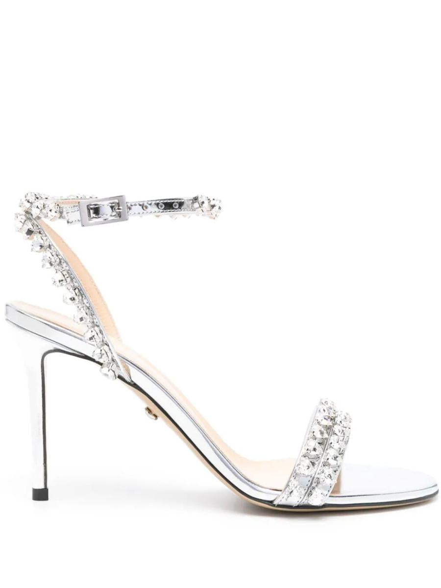 MACH & MACH AUDREY CRYSTAL ROUND TOE MIRROR SANDAL SHOES