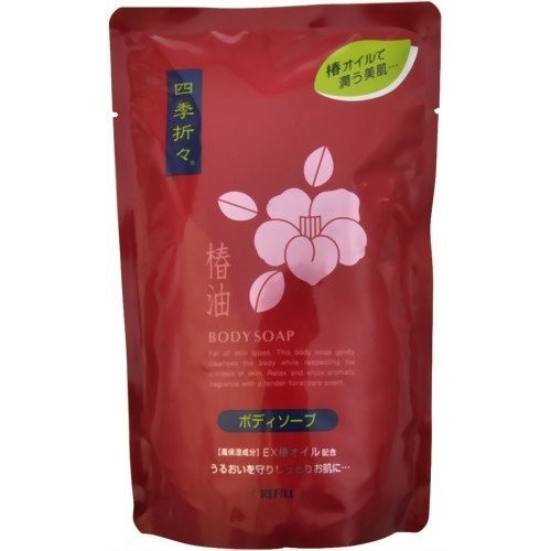 日本 熊野油脂 四季應時 椿油 沐浴乳 450ml 補充包