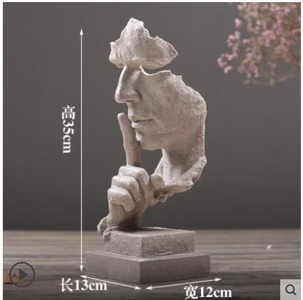 簡約現代創意沉默是金工藝品擺件北歐雕塑辦公室客廳藝術品裝飾品 星河光年DF