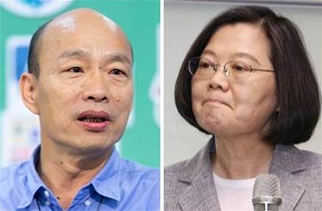 國民黨總統參選人韓國瑜(左)、民進黨蔡英文(右)。(中時資料照片)