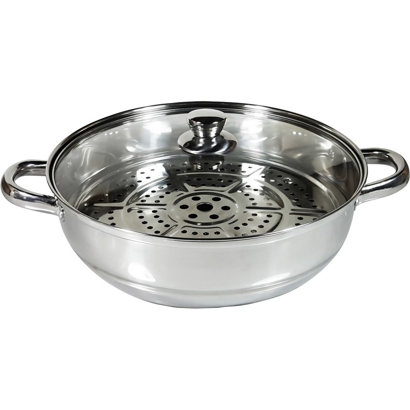 ※ 專利船形鍋蓋，可放置鍋鏟及各種炊事器具，不怕到處沾的髒兮兮。※ 內層採用304七層優質複合金壓合而成，安全可靠無塗層。※ 外層採用430導磁性不繡鋼，傳導快節能更環保。※ 安全玻璃製造的透明鍋蓋，