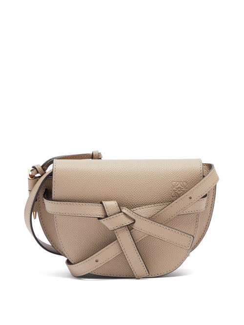 Loewe - Gate Mini Grained-leather Cross-body Bag - Womens - Beige