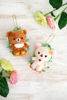 尼德斯Nydus 日本正版 San-X 拉拉熊 懶熊 牛奶熊 可愛造型 花圈 玩偶 娃娃 公仔 吊飾 約15公分