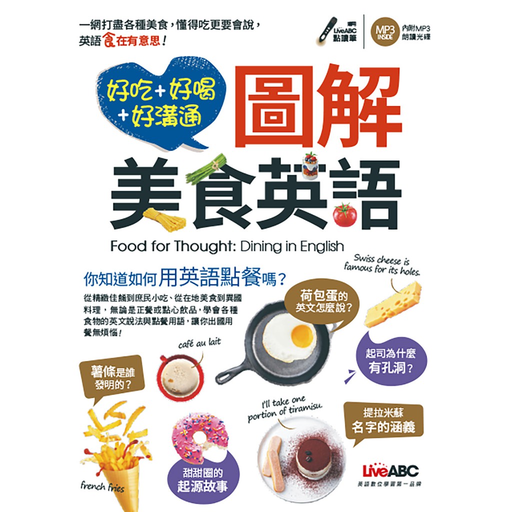 一份燻牛肉三明治，不要加芥末。Section 2用餐類型Types of Dining介紹各地特色料理和各種類型餐廳的相關英語，包括法國、印度、義大利、墨西哥、台灣等料理，以及牛排館、快餐店、行動餐車