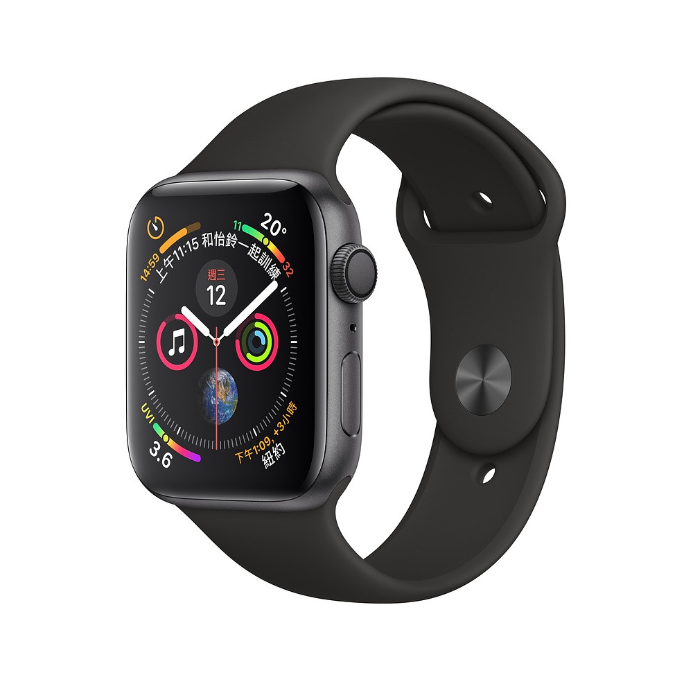 Apple Watch Series 4 GPS 44mm 太空灰色鋁金屬錶殼搭配黑色運動型錶帶 蝦皮24h