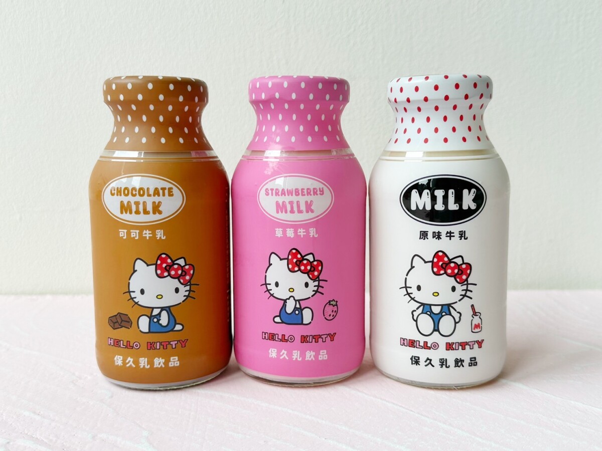 Kitty粉絲必喝！全聯獨家開賣「Hello Kitty牛奶」，原味、草莓、可可享優惠價開喝！