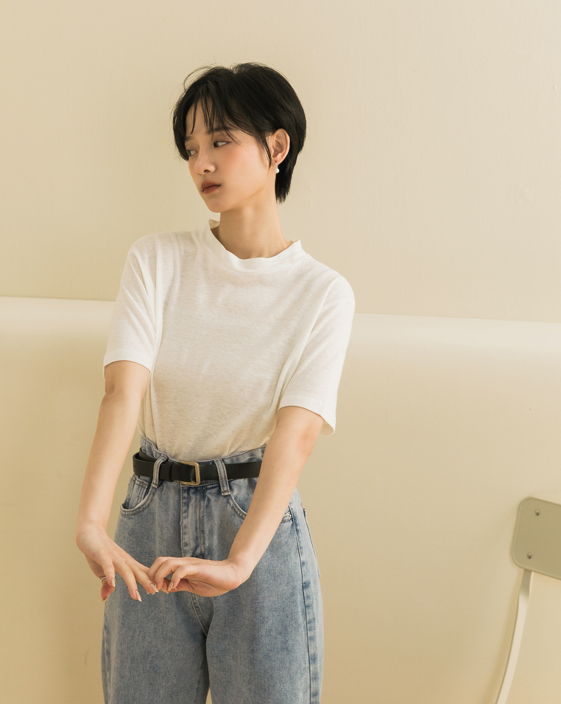 舒適薄料棉料/微合身百搭板型