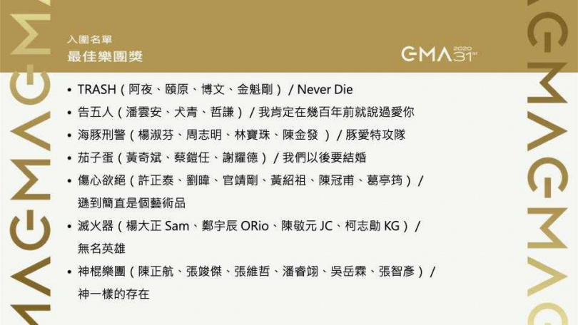 （臉書／@金曲 GMA）