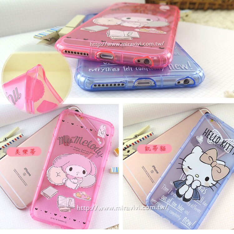 【Sanrio 】iPhone 7 plus (5.5吋) 防摔氣墊空壓保護套-素描系列