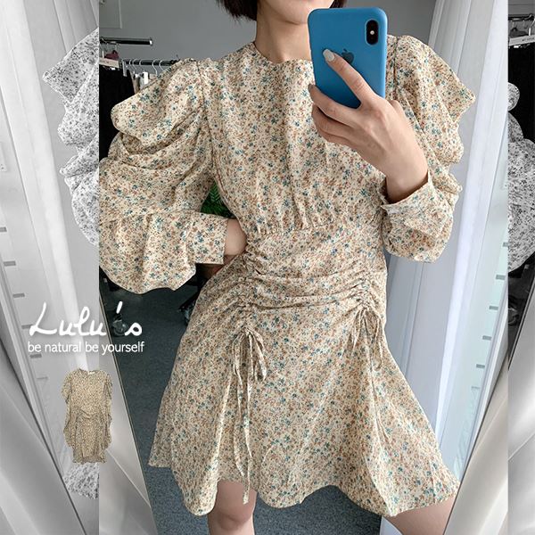 040221♦ 有全長內裡/肩抓皺無彈性/綁帶可自行調整