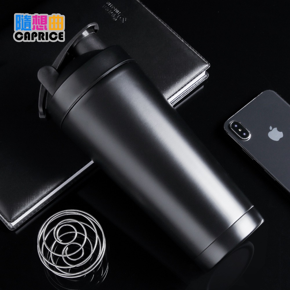 [現貨正品]金屬搖搖杯 304不鏽鋼 蛋白粉搖杯 戶外運動健身杯 奶昔攪拌杯 帶刻度便攜水杯