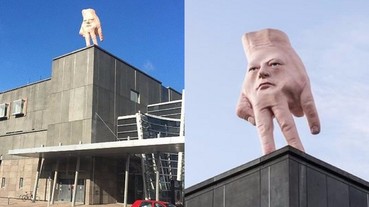 紐西蘭藝術家在屋頂上放置「人面手」作品 到底是超酷還是嚇人？