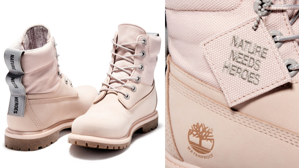 Timberland草莓粉短靴