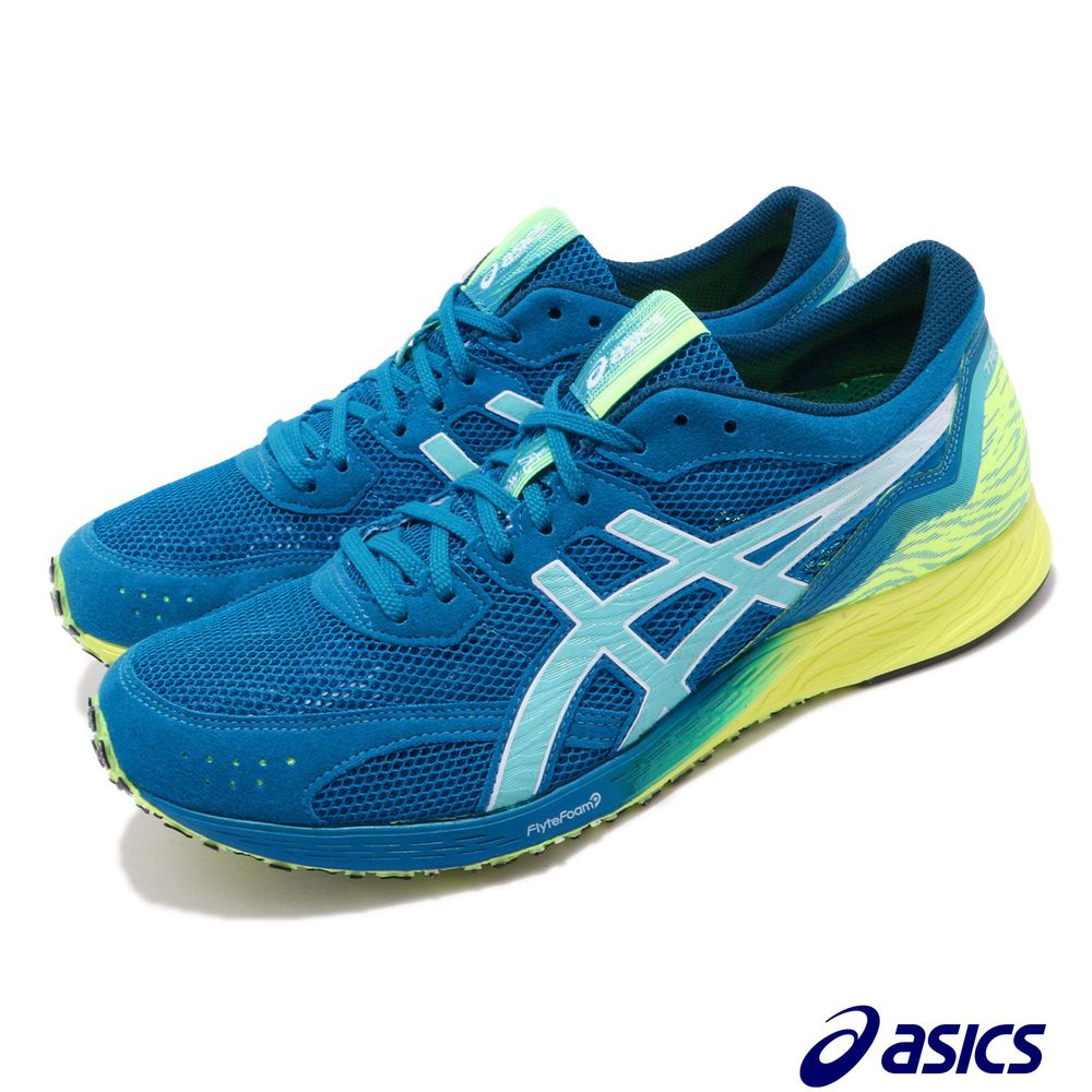 ASICS 慢跑鞋 Tartheredge 運動 男女鞋 亞瑟士 輕量 路跑 避震 情侶款 藍 黃 [1011A544400]