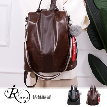 【iRurus 路絲時尚】韓系復古時尚清新拉鍊側背雙背包/2色 (YL0046-BM7033)