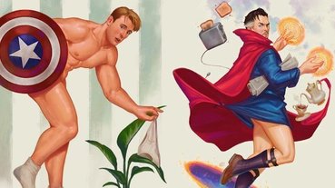 畫師將漫威男性超英全變成「性感寫真女郎」風格，美隊盾牌擋裸體令人噴鼻血！