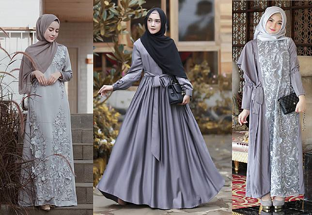 20+ Inspirasi Jilbab Yg Cocok Untuk Kebaya Warna Abu Abu