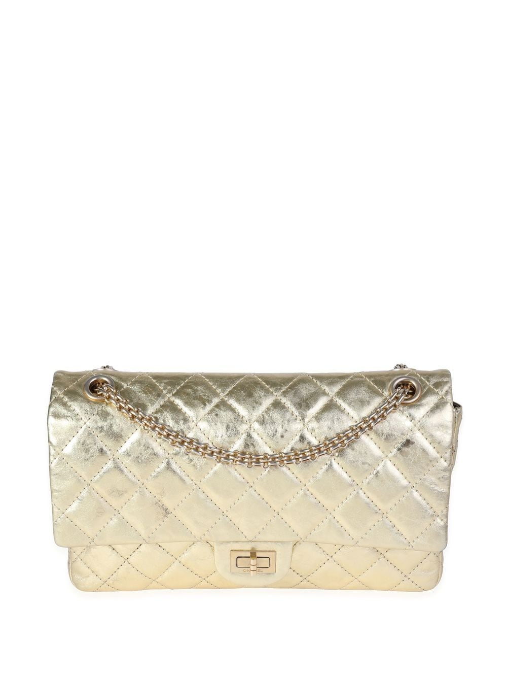 Chanel Pre-Owned - 2.55 Reissue shoulder bag - men - Calf Leather - One Size - Gold