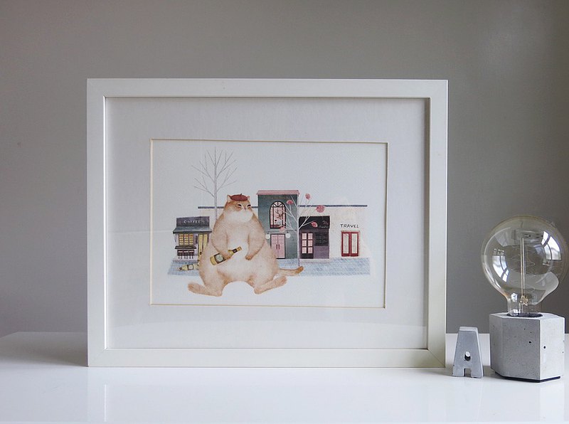 【貓咪酒吧】-藝術微噴複製畫│不含框│