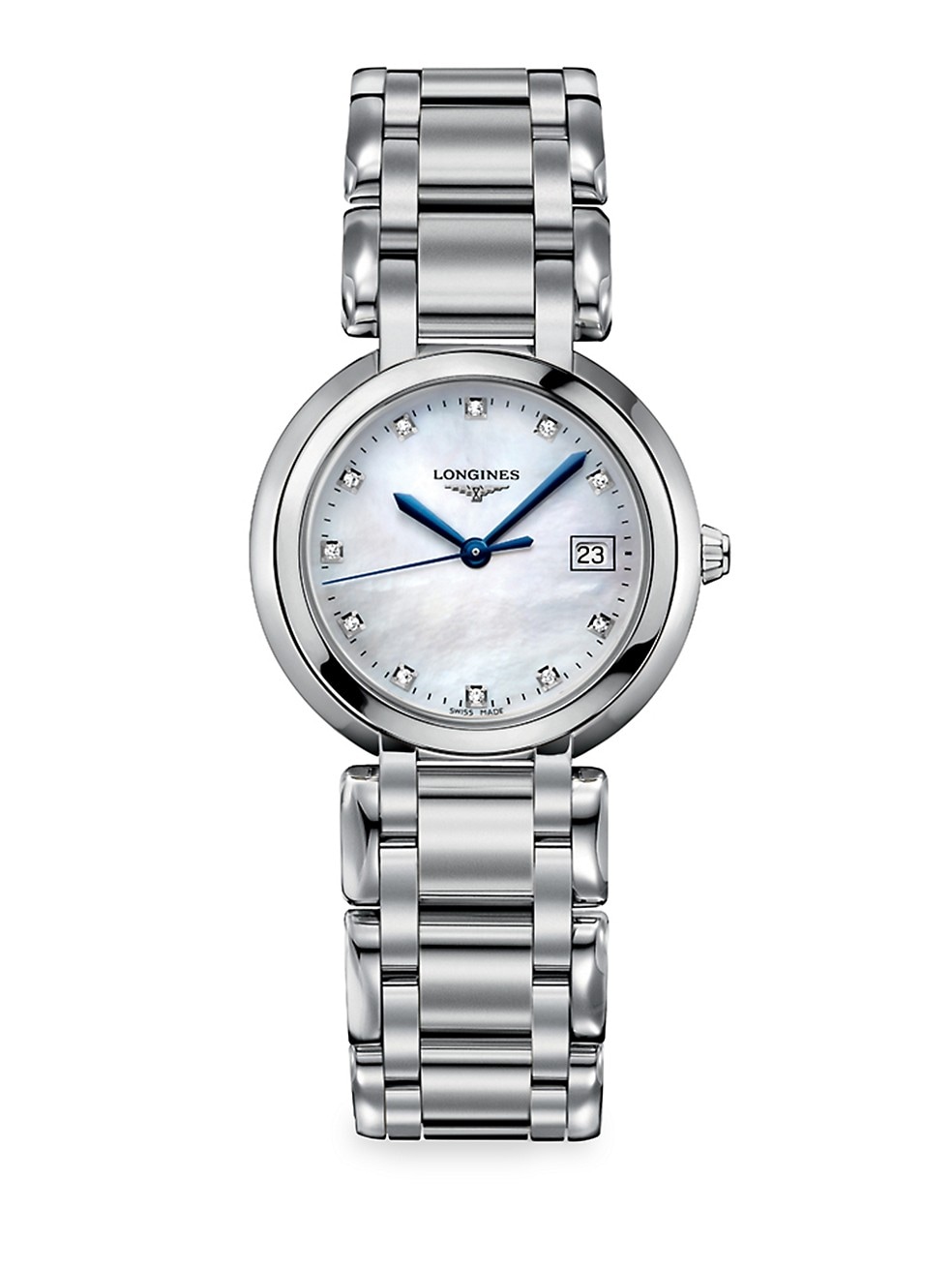 Longines Ladies PrimaLuna Stainless Steel and Diamond Watch