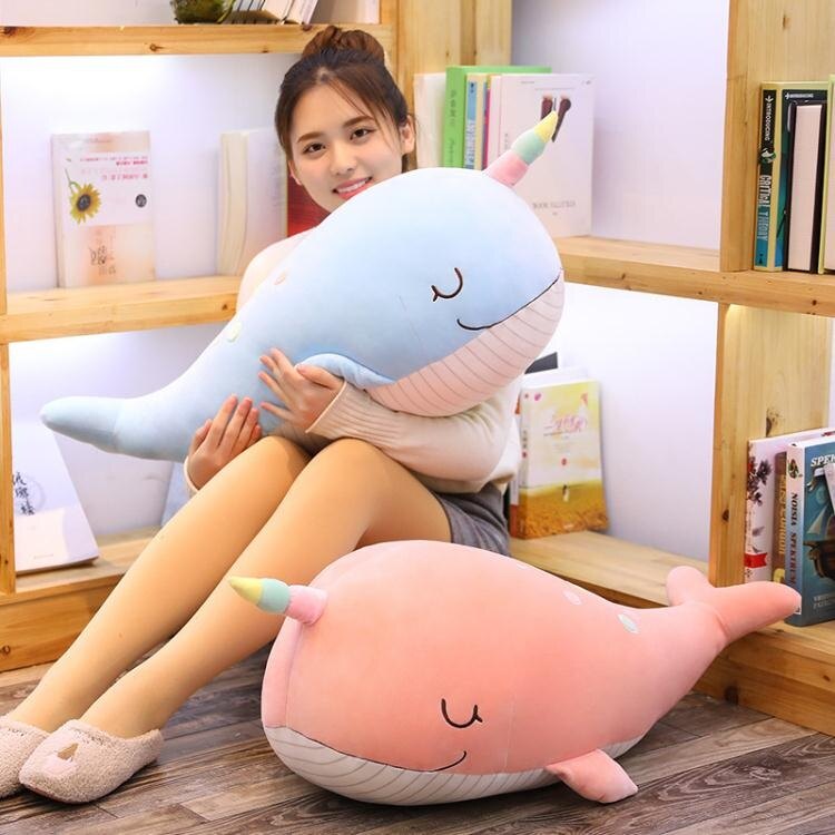 海豚毛絨玩具布娃娃公仔睡覺抱枕男女孩可愛大號床上玩偶超柔軟 聖誕節全館85折