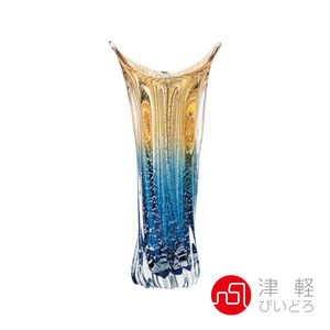 日本津輕 手作花瓶-共2款銀彩藍