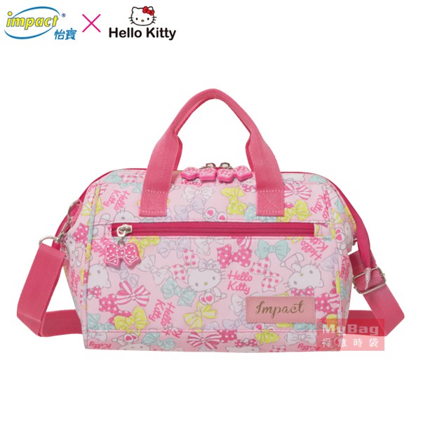 商品內襯材質，使用奈米抗菌保溫棉 主袋內有6個不同大小的縮口袋設計 立體造型蝴蝶結拉片輕巧可愛 背帶為可拆/可調式背帶 品牌：impact 怡寶 x Hello Kitty 材質：特多龍 尺寸：高 2