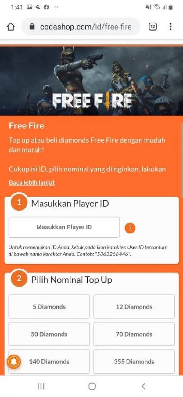 Top Up Free Fire Codashop Diskon