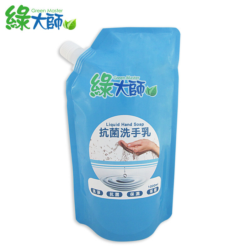 【綠大師 茶樹抗菌洗手乳補充包1000ml 商品特性】 ➤抗菌：添加茶樹精油配方，預防細菌 ➤清潔：內含椰子油，能快速去除手上污垢與油脂 ➤保濕：含柔性嫩膚素，洗完清爽不乾澀 ➤護手：適合膚質，溫和不