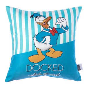 和樂自有品牌產品 獨家設計款，俏皮 Disney 迪士尼 唐老鴨(Donald Duck) 經典角色圖樣 局部立體充棉設計，本款正反面唐老鴨下半身(白色部分)/臀部(白色部分) 為此設計 枕套可拆洗，