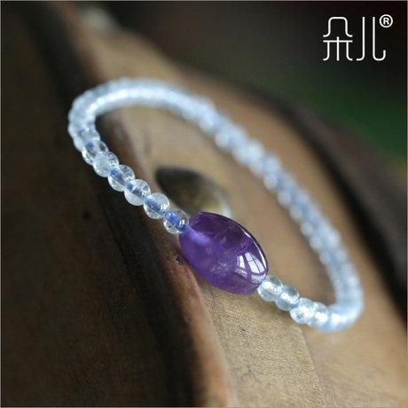 冰種海藍寶水晶手鏈 極度招財 女款海藍寶手鏈