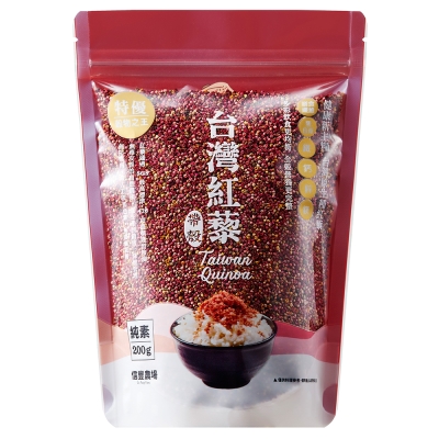 台灣紅藜是台灣本土原生種藜麥，含有豐富營養素補充大人小孩所需的養分。信豐農場出品的紅藜均不使用農藥及除草劑，通過SGS高標準農藥檢測，堅持無毒且友善環境的農業，帶給人們更健康的幸福生活。